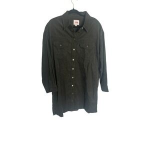 Wrangler Olive Green Corduroy Western Shirt Dress XL NWT 112371744 Long Sleeve